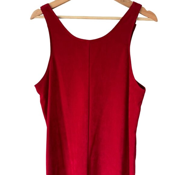 Vtg 90's Y2K Jessica Howard Maxi Jumper Pinafore Apron Sheath Dress NOS Red - Picture 4 of 16